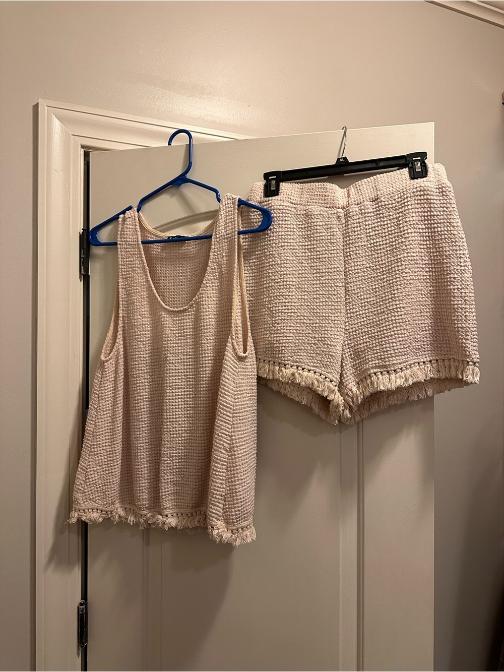 Cozy Cream Waffle Knit Tank & Shorts Set